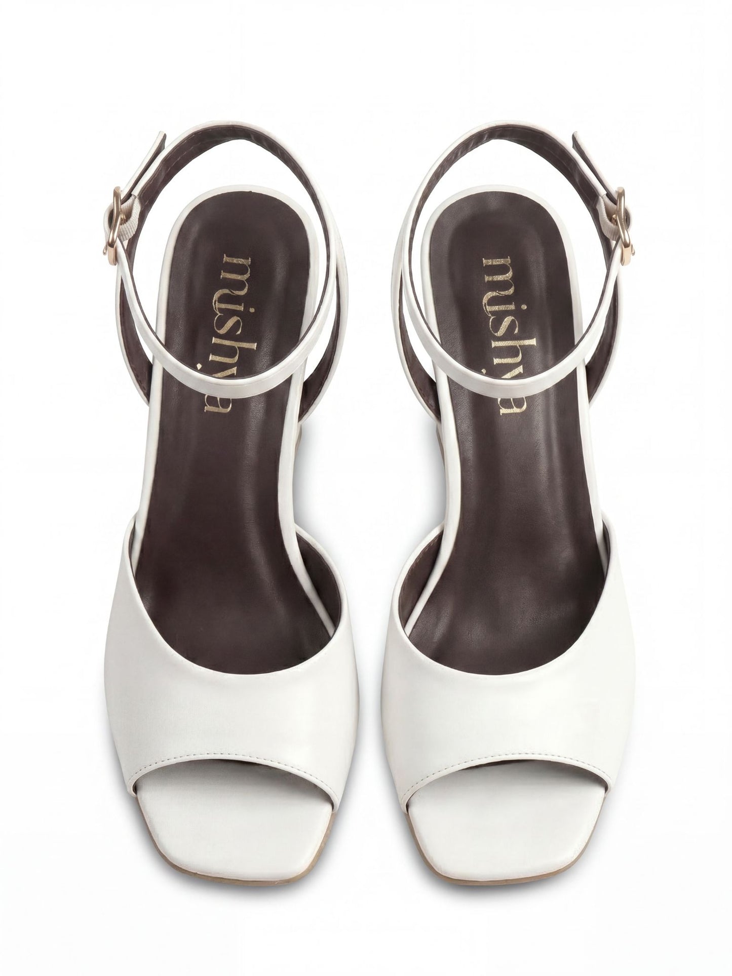 Leather Wedge Sandals 8cm in White