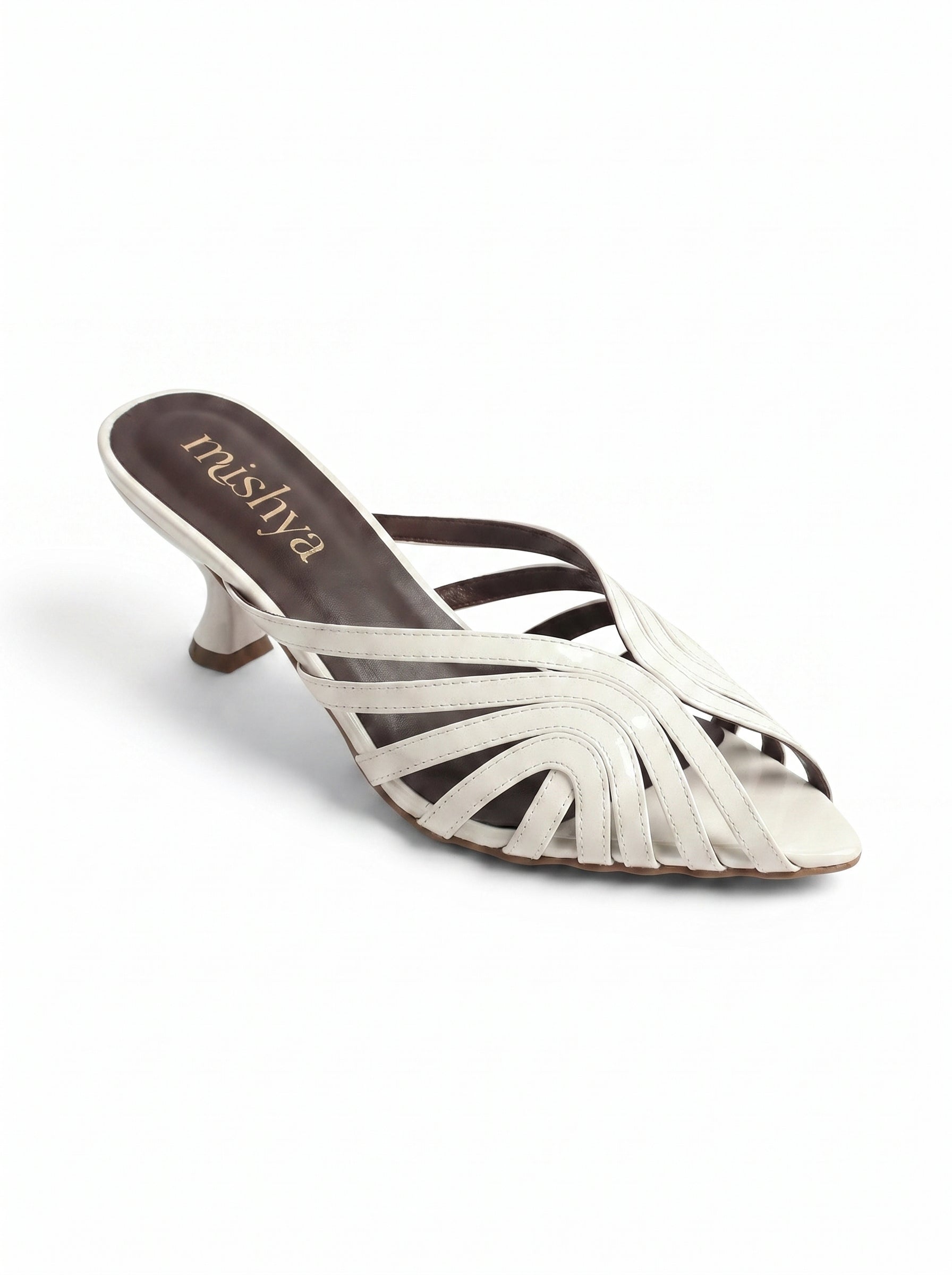 Strappy Patent Leather Mules 5cm in White