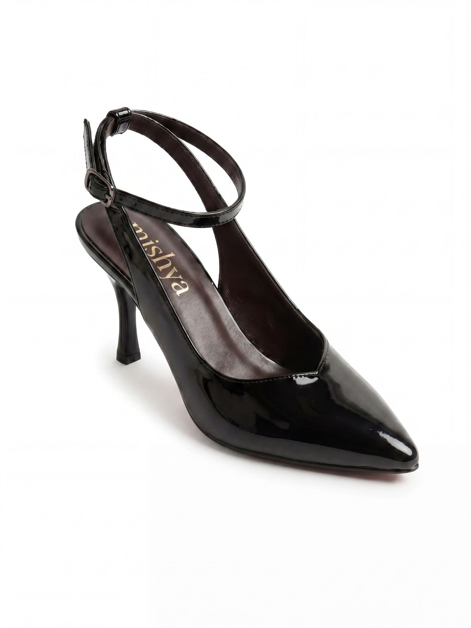 Patent Leather Ankle-Strap Pumps 7cm in Black