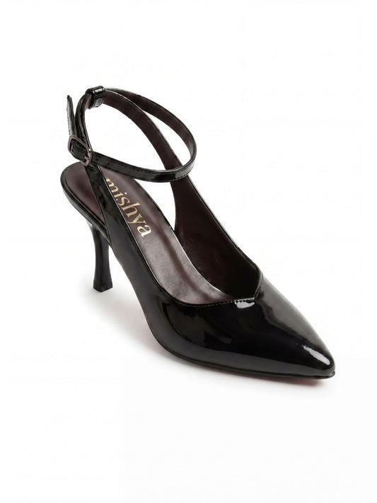 Patent Leather Ankle-Strap Pumps 7cm in Black