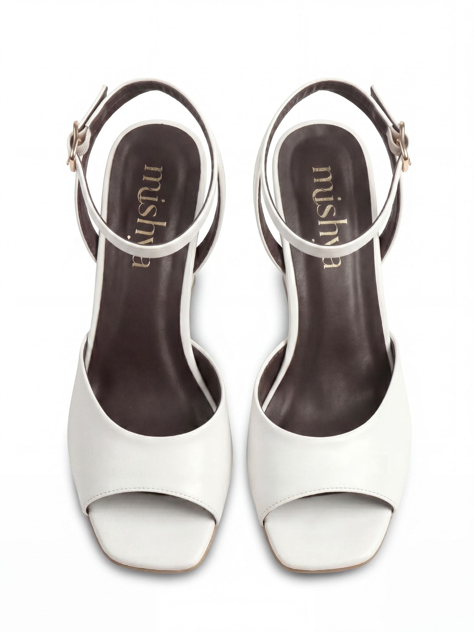 Leather Wedge Sandals 8cm in White